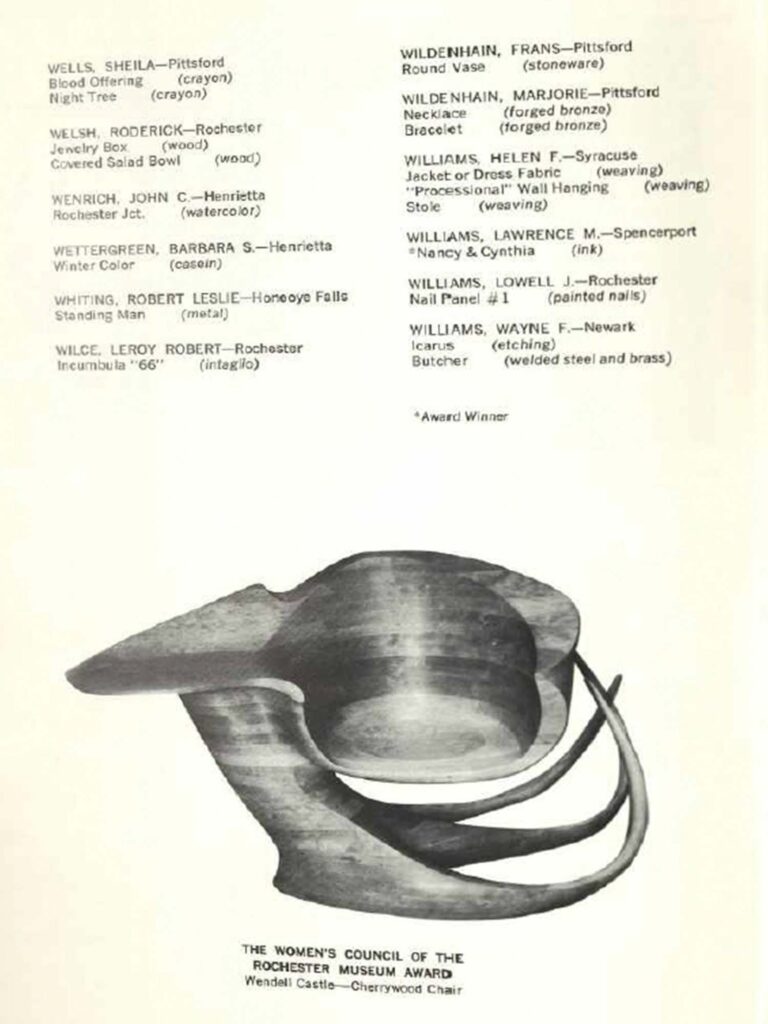 Castle_Squid Chair with Table_literature1966 rochester finger lakes exhibition